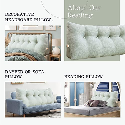 Miniatura 6 de Almohada de cuña triangular para cabecero de cama, almohada de cuña para cama de descanso, almohada de lectura, relleno de hueco, cojín de espalda