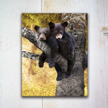 UnBEARably in Love - Personalized Romantic Bear Cub Gift 11"x14" Wood Block Mount
