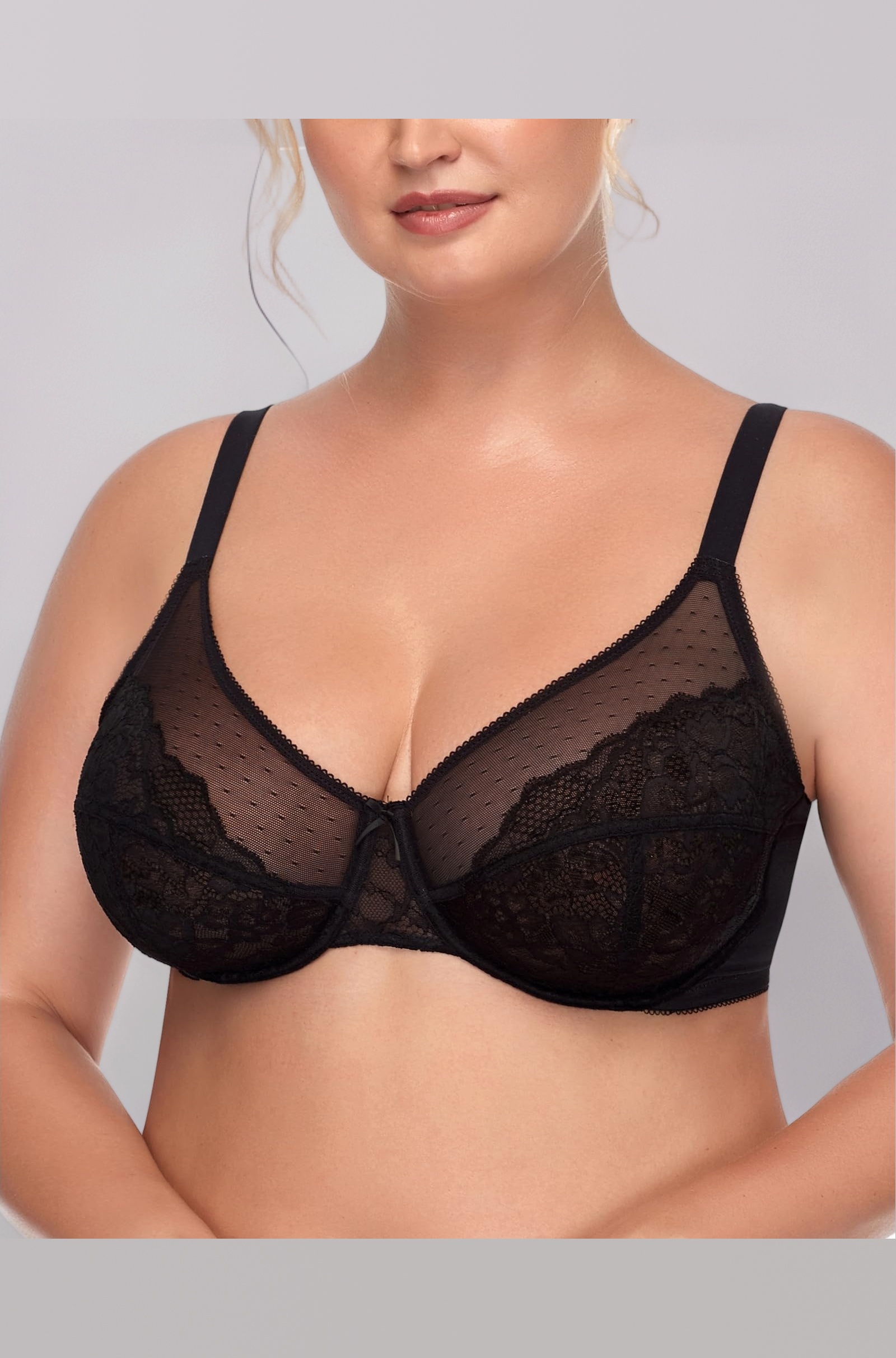 Enchante Women's Minimizer Bra Full Coverage Underwire Bra Plus Size Floral Lace Bra for Heavy Chest