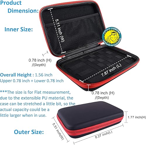 Miniatura 2 de Wolfteeth Funda de vapor de 8 pulgadas bolsas de vapor de carcasa dura negra suministros organizados bolsa de vapor se adapta a bobinas soporte de