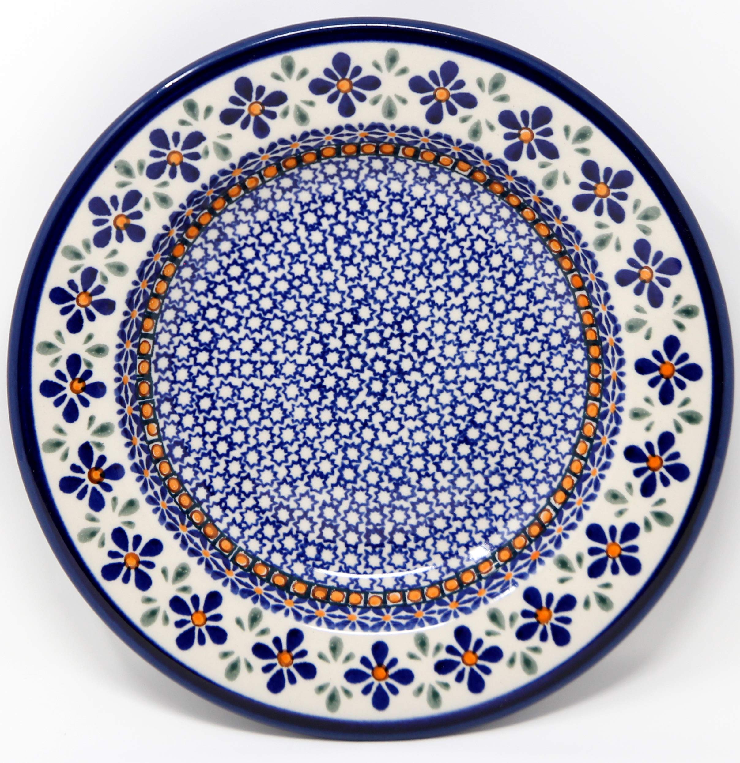Polish Pottery Pasta Bowl 9.5 Inch Diameter in Mosaic Flower Pattern from Zaklady Ceramiczne Boleslawiec Poland