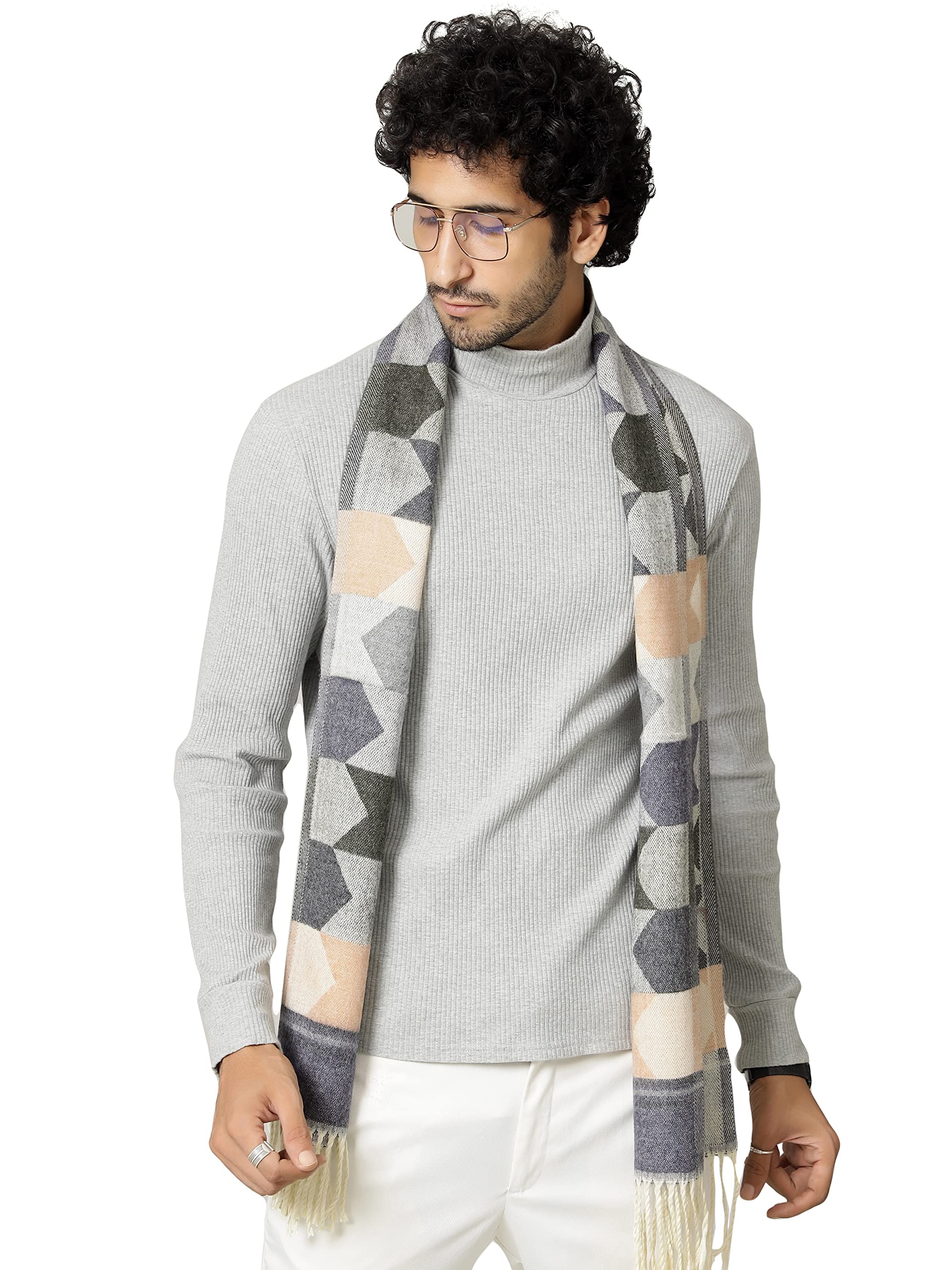 Ravaiyaa - Attitude is everything Soft & Warm Wool Muffler Casual Winter Scarf Arrow Striped Muffler for Men's (Blue & Multi Color)