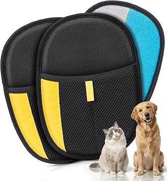 Pet Hair Removal Glove for Dogs & Cats - Upgraded Reusable Electrostatic Pet Hair Glove, Pet Hair Remover Tool for Laundry, Couch, Carpet & Car Seat, Gentle Grooming Mitt