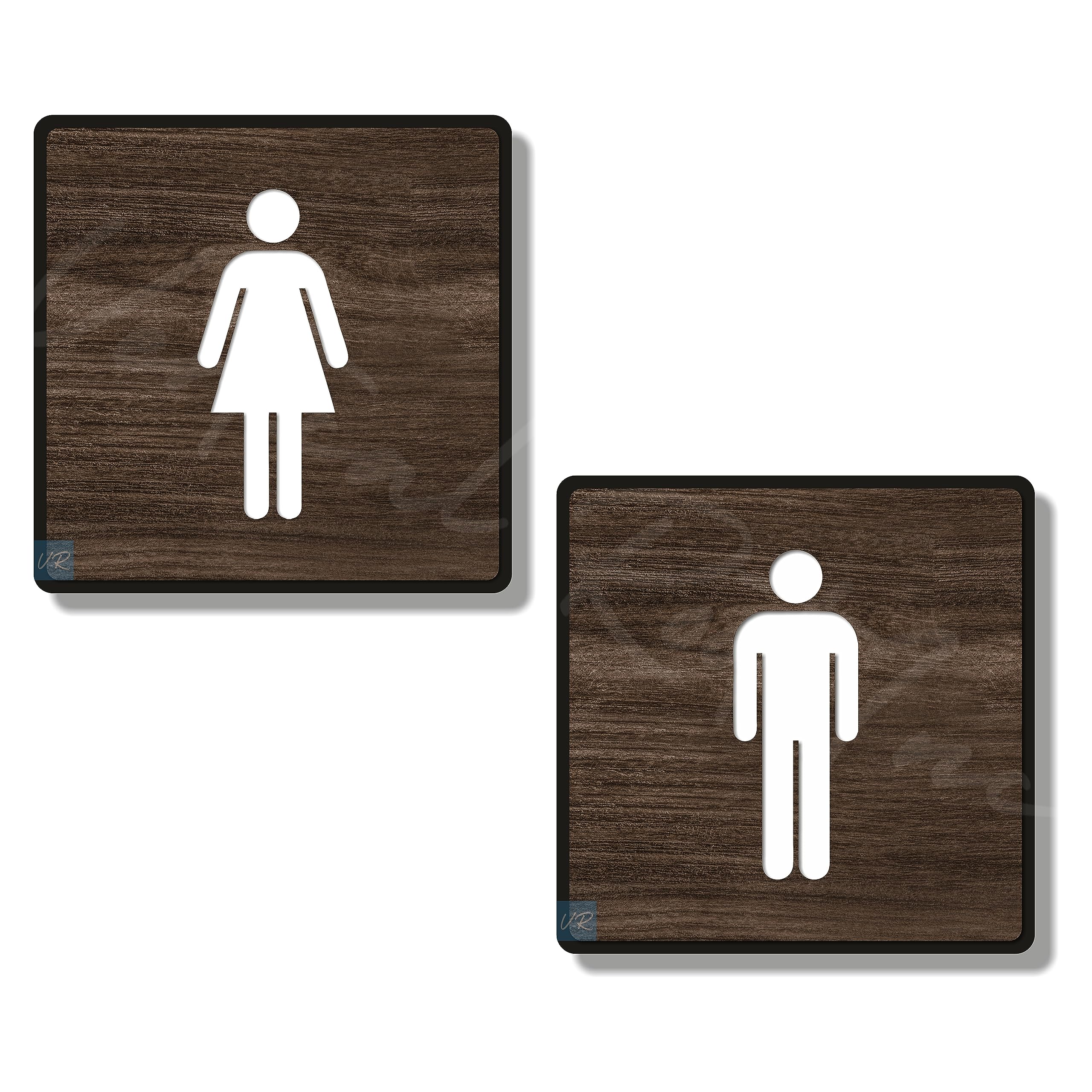 Vertical Root Inc® MEN, WOMEN RESTROOM WASHROOM Room Sign 6 INCH * 6 INCH Self-Adhesive Sign for Business Office Corporate Hotel, Company Factory, Club, Commercial Mall HOSPITAL COLLEGE SCHOOL