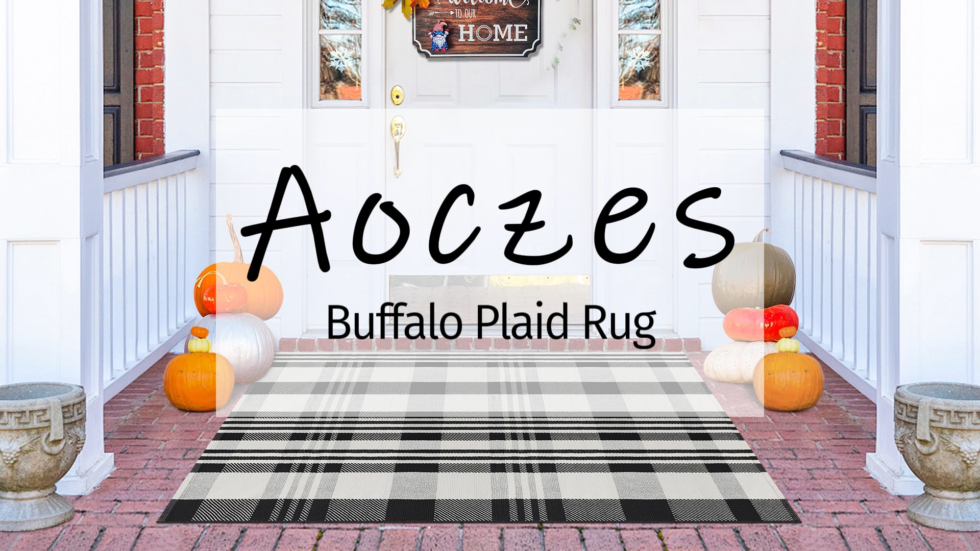 Amazon.com: Aoczes Buffalo Plaid Outdoor Rug 2x3 Navy and Off