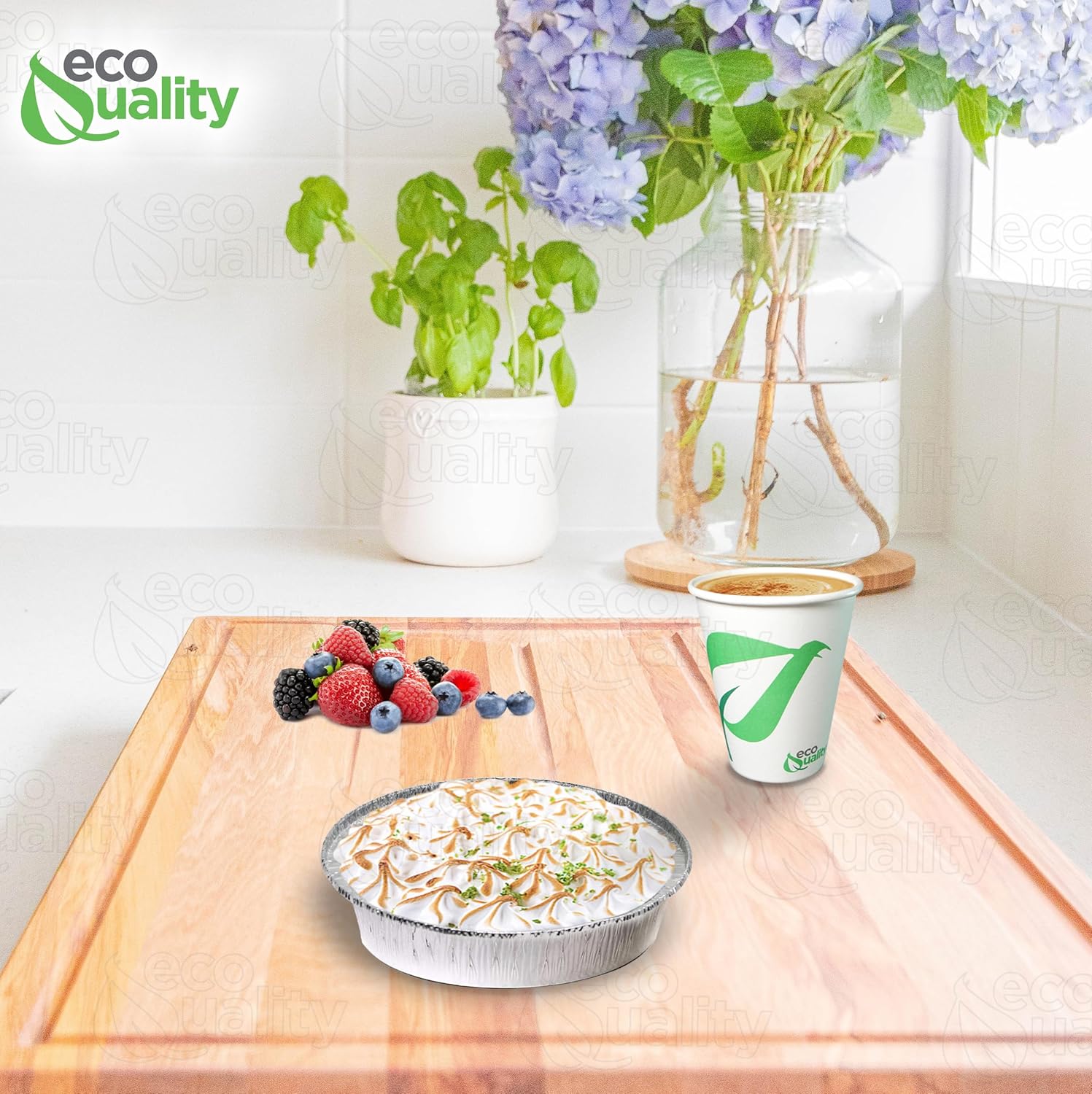 EcoQuality 6.5 Inch Disposable Round Aluminum Foil Take-Out Pans - Disposable Tin Containers, Perfect for Baking, Cooking, Catering, Parties, Cake Pans, Restaurants (No Lids) (500)