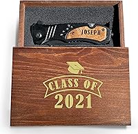 Vista 6 de Cuchillo de graduación personalizado, cuchillo plegable premium para campamento de seguridad, cuchillo de bolsillo de senderismo grabado, cuchillo