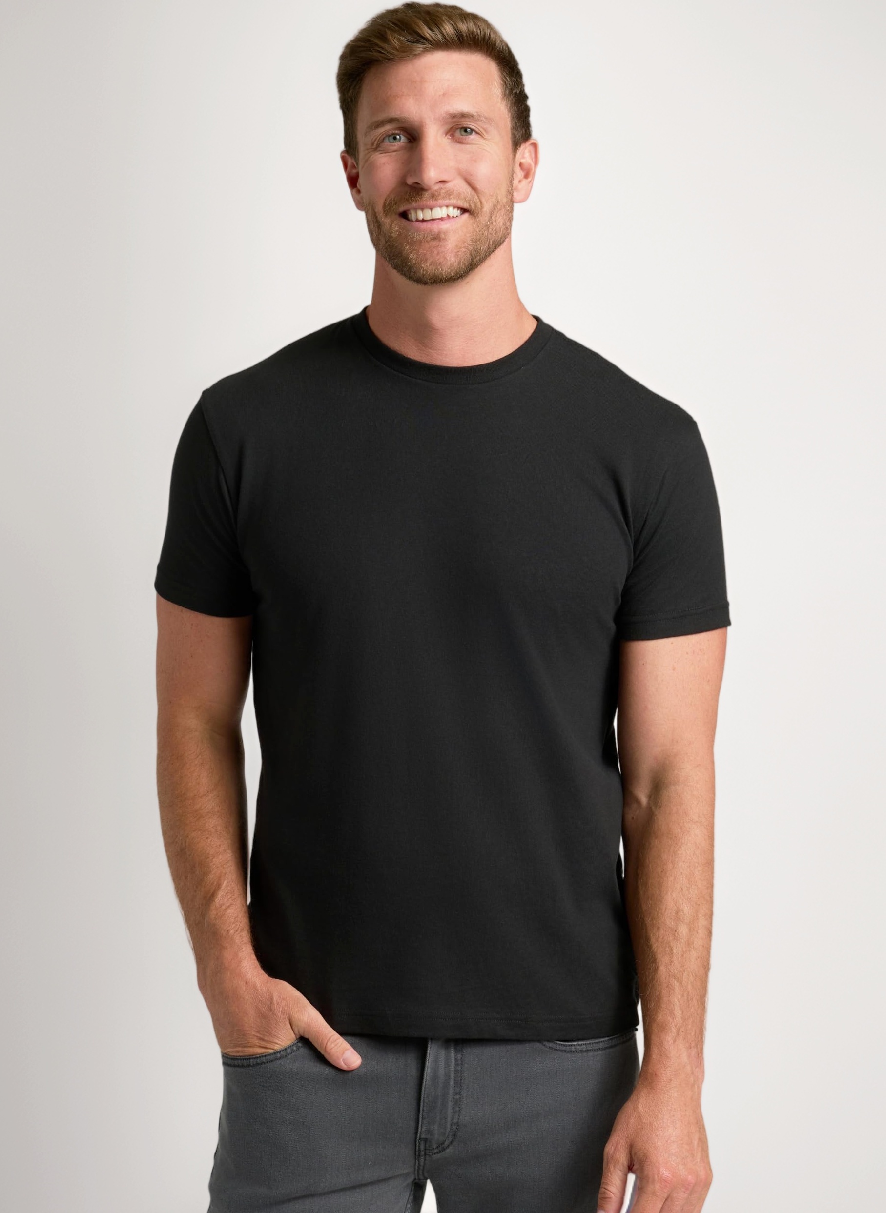 True Classic Mens T-Shirts - Short Sleeve Crew Neck Plain Novelty T Shirt for Men, Pack of 1, Black, XXL