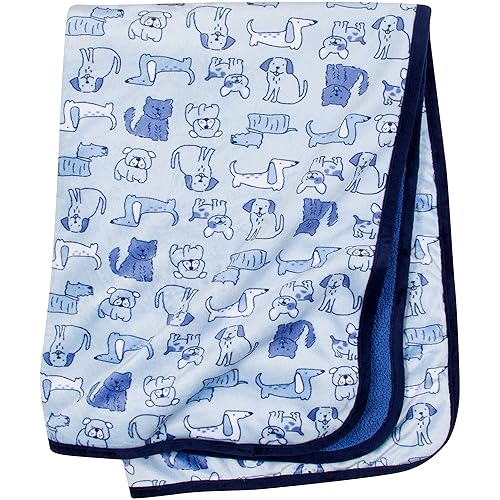 Gerber Manta de felpa suave neutra para bebés, niños y niñas, color azul, 30 x 40 pulgadas
