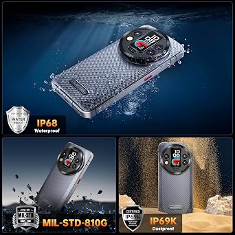 WP200 Pro Rugged Smartphone Unlocked Android 15-72GB+1TB Rugged Phone, 6.7 FHD+ Phone, 108MP Main Camera 8800mAh Battery, IP68/IP69K Cell Phone 5G Dual SIM NFC/OTG/BT5.3/120Hz/WIFI6,Green
