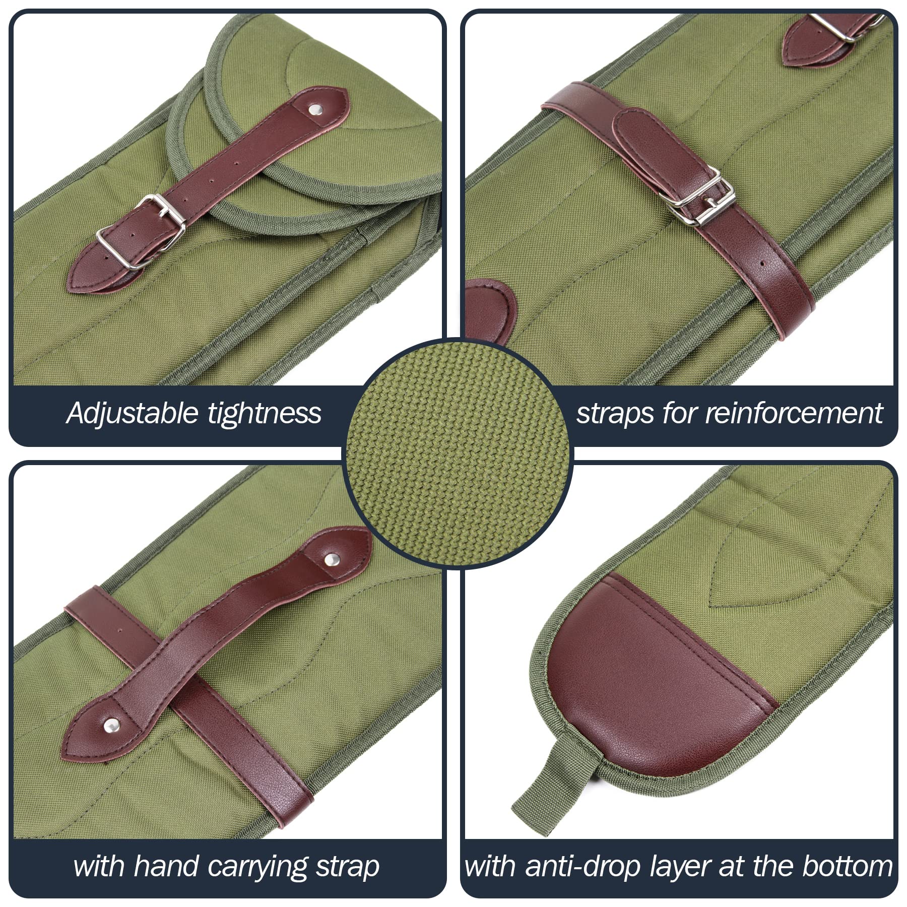 GUGULUZA 80cm Waffentasche Schrotflinte Tasche Gepolstert Doppelte Lage Armeegrün