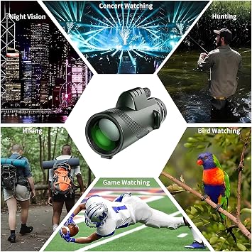 Monoküler Teleskop, 80x100 Full HD Yüksek Çözünürlük, 10 Km Görüş Mesafesi, 52 mm Objektif Lens, Gece Görüş Destekli, Tripod ve Taşıma Çantalı, Telefon Tutuculu Profesyonel Monoküler Dürbün