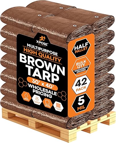 Miniatura 91 de Xpose Safety - Lona de polietileno ligera azul – Funda protectora multiusos, paño de goteo – duradero, impermeable, resistente a la intemperie