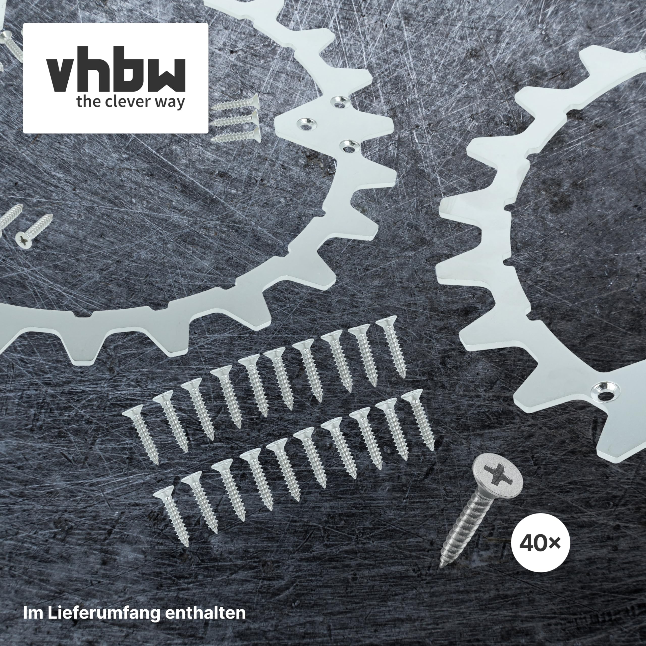 vhbw 4x Spikes kompatibel mit Husqvarna Automower 320, 435X, 420, 430X, 440 Mähroboter - Edelstahl, 24 Zähne