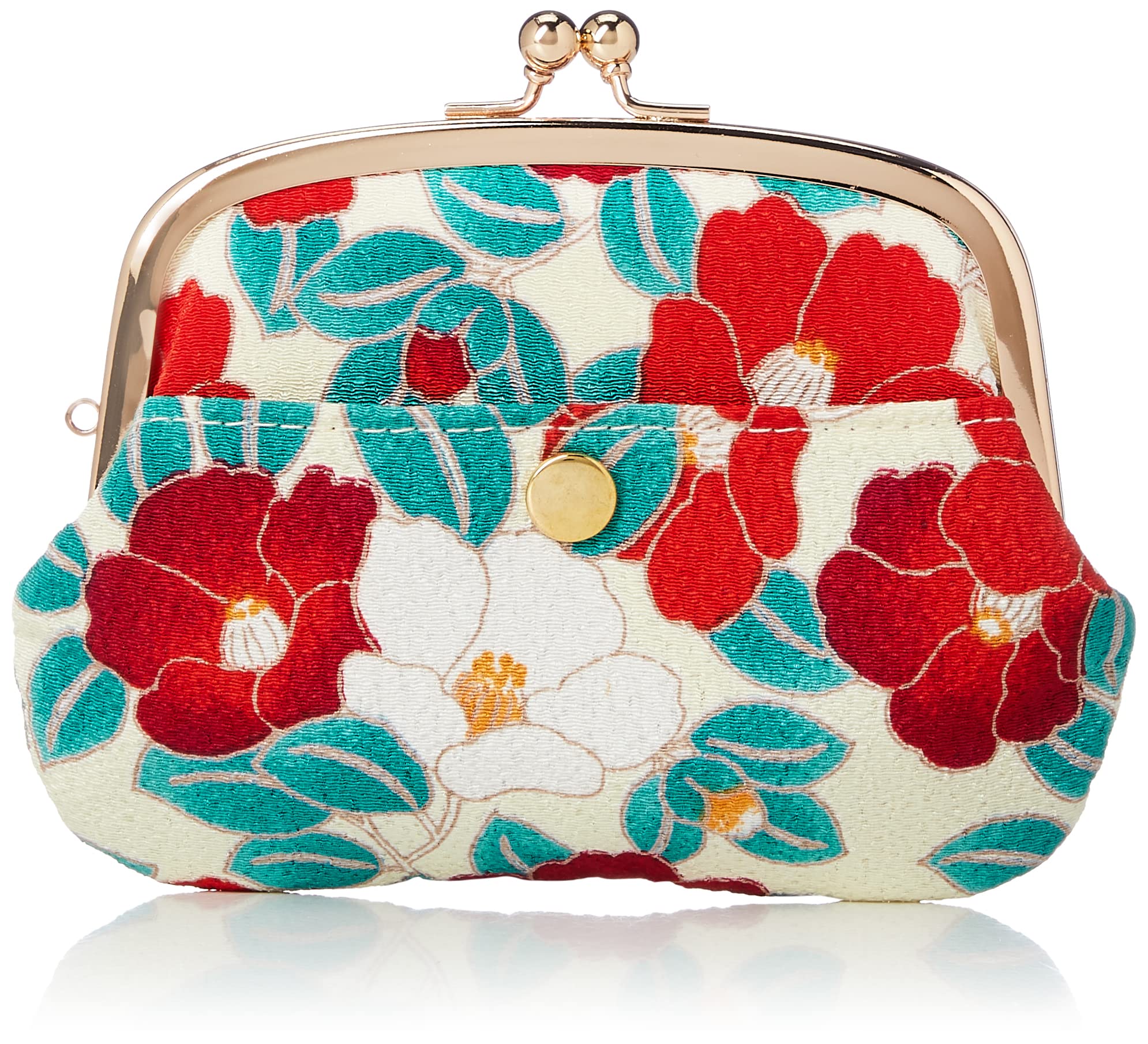 Wakomo Common Koubo (N0207) Unin Fiber, Made in Japan, Futagoshi Crepe, Japanese Pattern, Parent-child Wallet, modern camellia ivory : Clothing, Shoes & Jewelry
