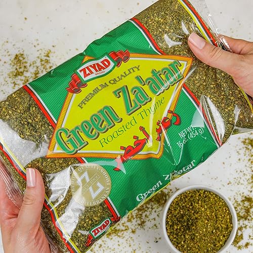 Miniatura 3 de Ziyad Mezcla de especias verdes Za'atar de alta calidad, especias sabrosas 100% naturales, sin aditivos, sin conservantes, sin sal, sin MSG, 15 onzas
