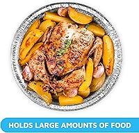 Vista 2 de MontoPack Paquete de 40 Moldes de Papel de Aluminio Redondos de 7" con Tapas Transparentes Recipientes Desechables con Paredes Rectas