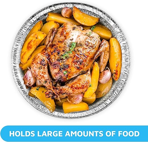 Miniatura 7 de MontoPack Sartenes redondos de aluminio de 9 pulgadas  Contenedores desechables con paredes rectas para almacenar, servir, hornear y recalentar