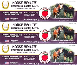 Ivermectin Horse Paste for Horses - 1.87% (6.08 Gram) - Pack of 3 - Horse Paste