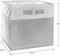 Vista 6 de RiverRidge Contenedores de almacenamiento para niños - Organizador de almacenamiento de cubos de 10.5" con asas - Organizadores de armario gris