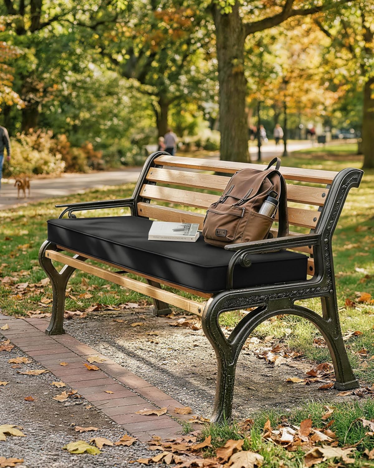 Outdoor Bench Cushions for Patio Furniture 36 X 18 Inch Water-Resistant & Fade-Resistant 3.5" Thick Removable Outdoor Couch Cushion with Hidden Zipper & Ties for Bench, Porch Swing, Loveseat