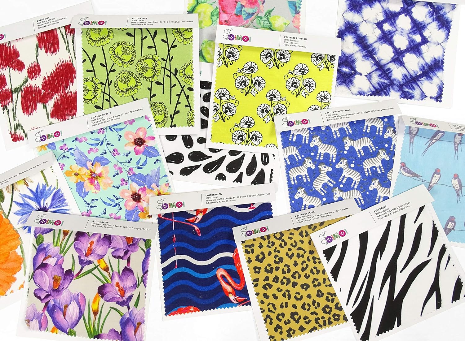 Soimoi Fabric Swatches Samples Bundle, Includes 32 Different Natural & Polyester Materials Catalog