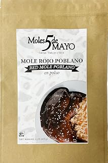 MOLES 5 DE MAYO - Authentic Mole Rojo Poblano 1.1 Lb | Traditonal Premade Red Mole Poblano from Quality Regional Ingredients From Puebla Mexico