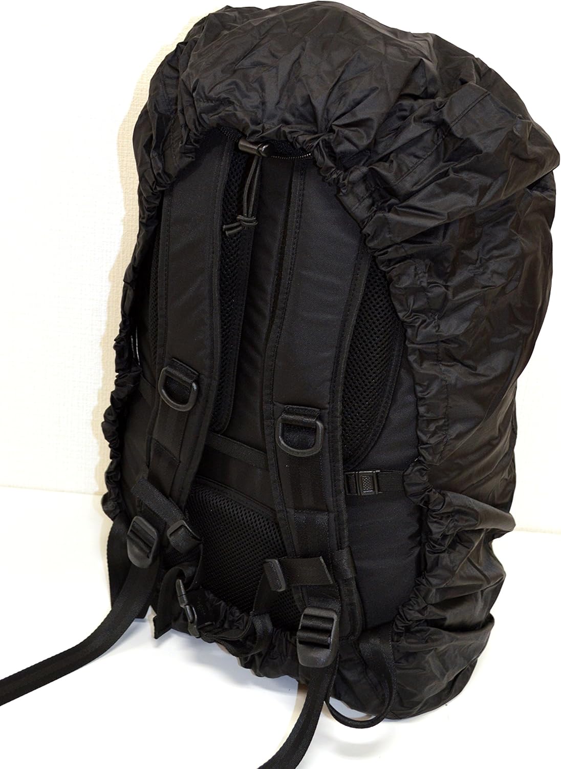 Solo Tourist Backpack Cover, Rain Cover, Teflon Coating, Eye-catching Tape, Compact Storage, Easy to Put On Elastic Band, Black