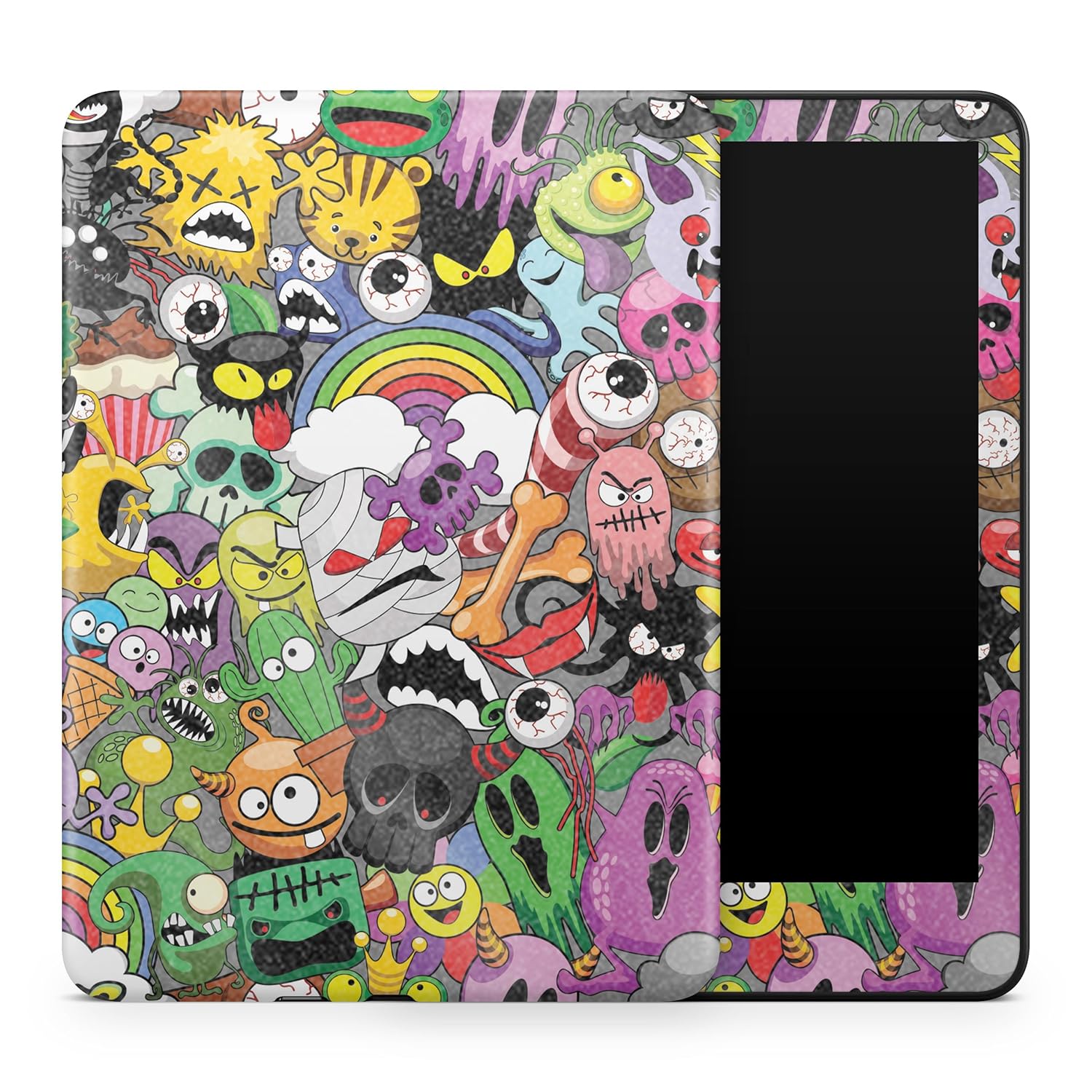 Glossy Glitter Tablet Skin Compatible with Amazon Kindle Colorsoft (2024) - Monster Mash - Premium 3M Vinyl Protective Wrap Decal Cover - Easy to Apply | Crafted in The USA by MightySkins