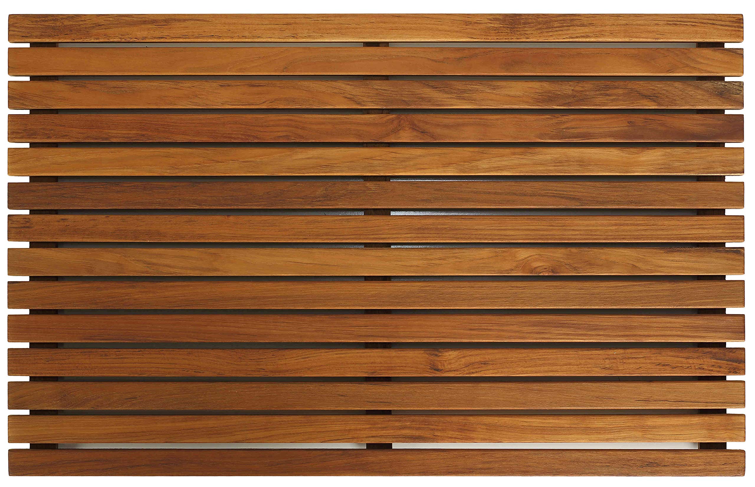 Bare Decor Zen Spa Shower or Door Mat in Solid Teak Wood and Oiled Finish, 31.5 by 19.5-Inch