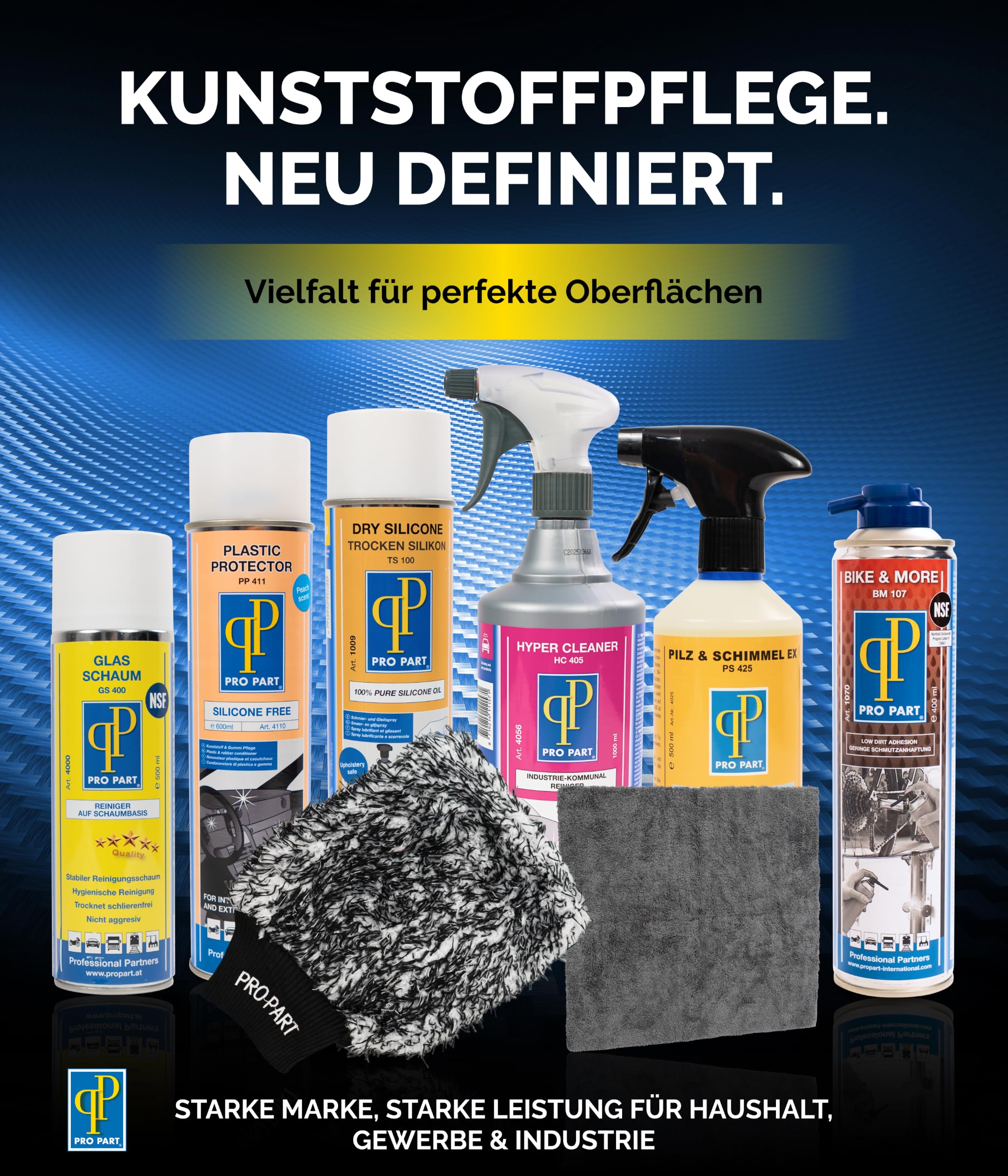 Pro Part® Plastic Protector Kunststoffpflege Spray (3x600 mL) – silikonfrei, seidenmatt, Nicht fettend–antistatisch,angenehmer Duft –Gummipflege Auto Innen Außen–Made in EU