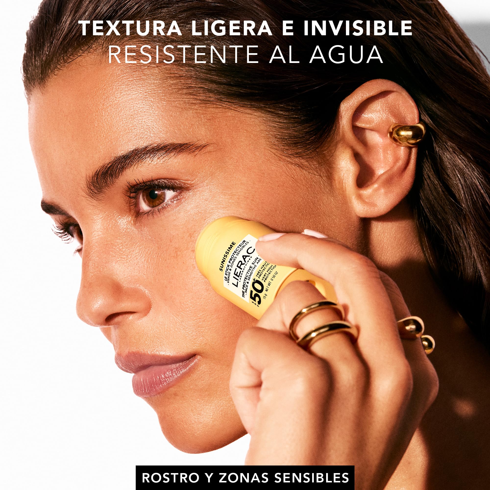 Lierac - Sunissime - El Stick Protector SPF50+ 15g - Protección Muy Alta Rostro y Zonas Sensibles - Textura Invisible - Acabado Glowy Natural - Formato Nómada - Todo Tipo de Piel
