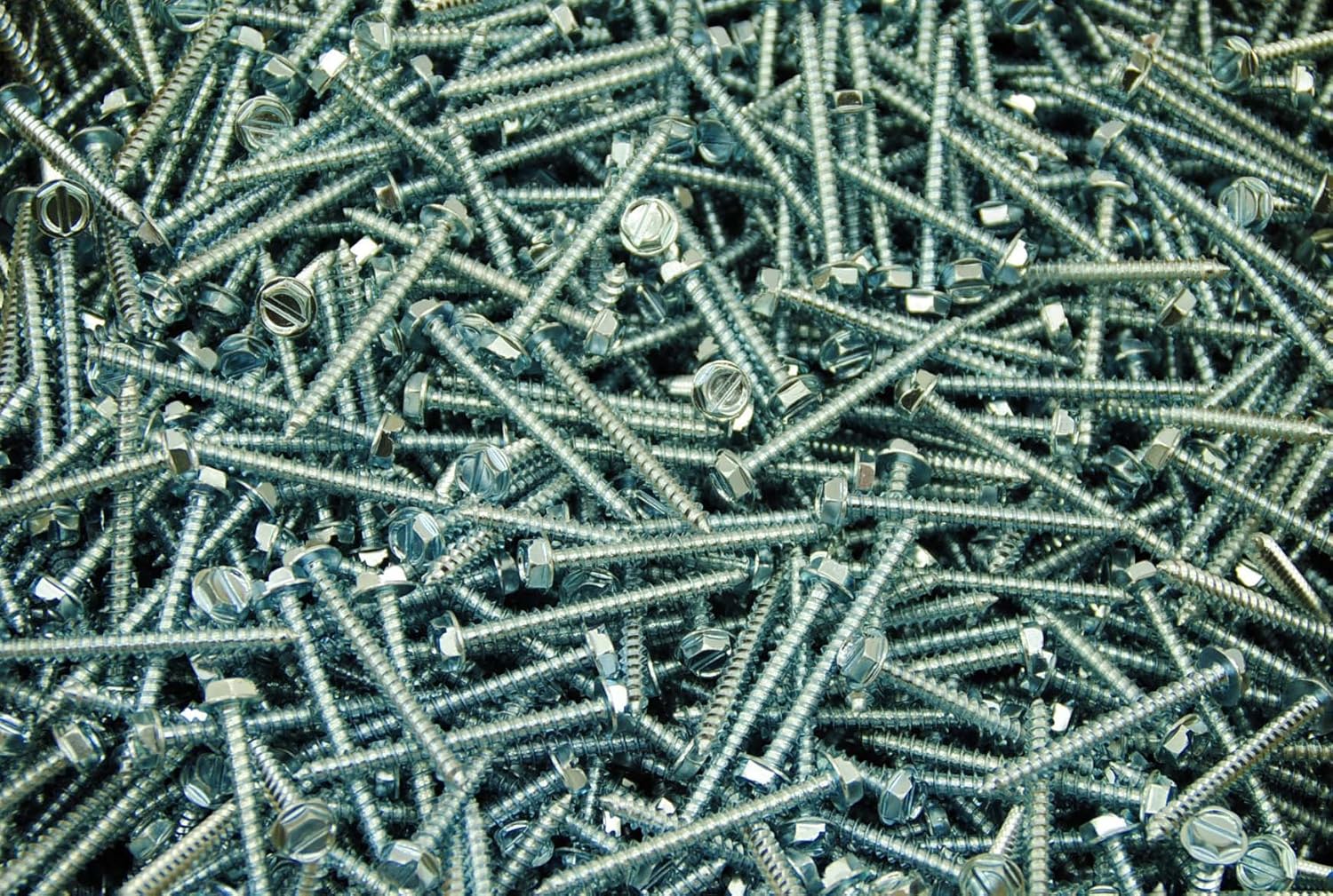 (500) Slotted Hex Washer 10 x 2 Sheet Metal Screw Type A Zinc SMS