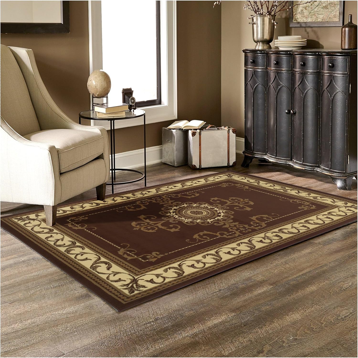 Amazon.com: Superior Indoor Area Rug, Jute Backing, Traditional ...