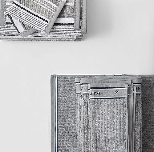 Vista 9 de Nautica - Toallas de baño, 100% algodón esponjoso suave y absorbente, altamente absorbentes y de secado rápido, toallas de baño de peso medio