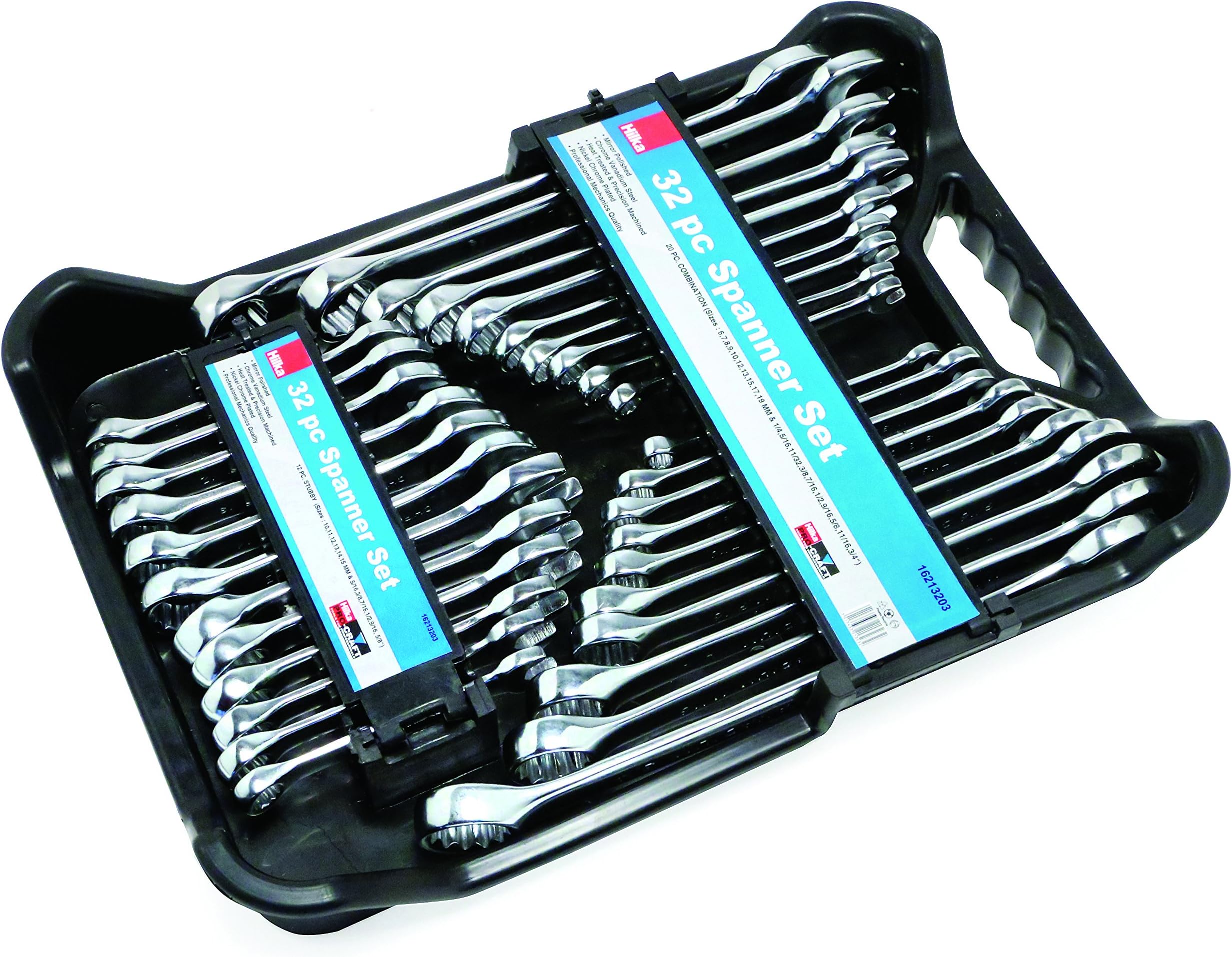 Hilka 16213203 AF/Metric Combination Spanner Set, Set of 32 Pieces