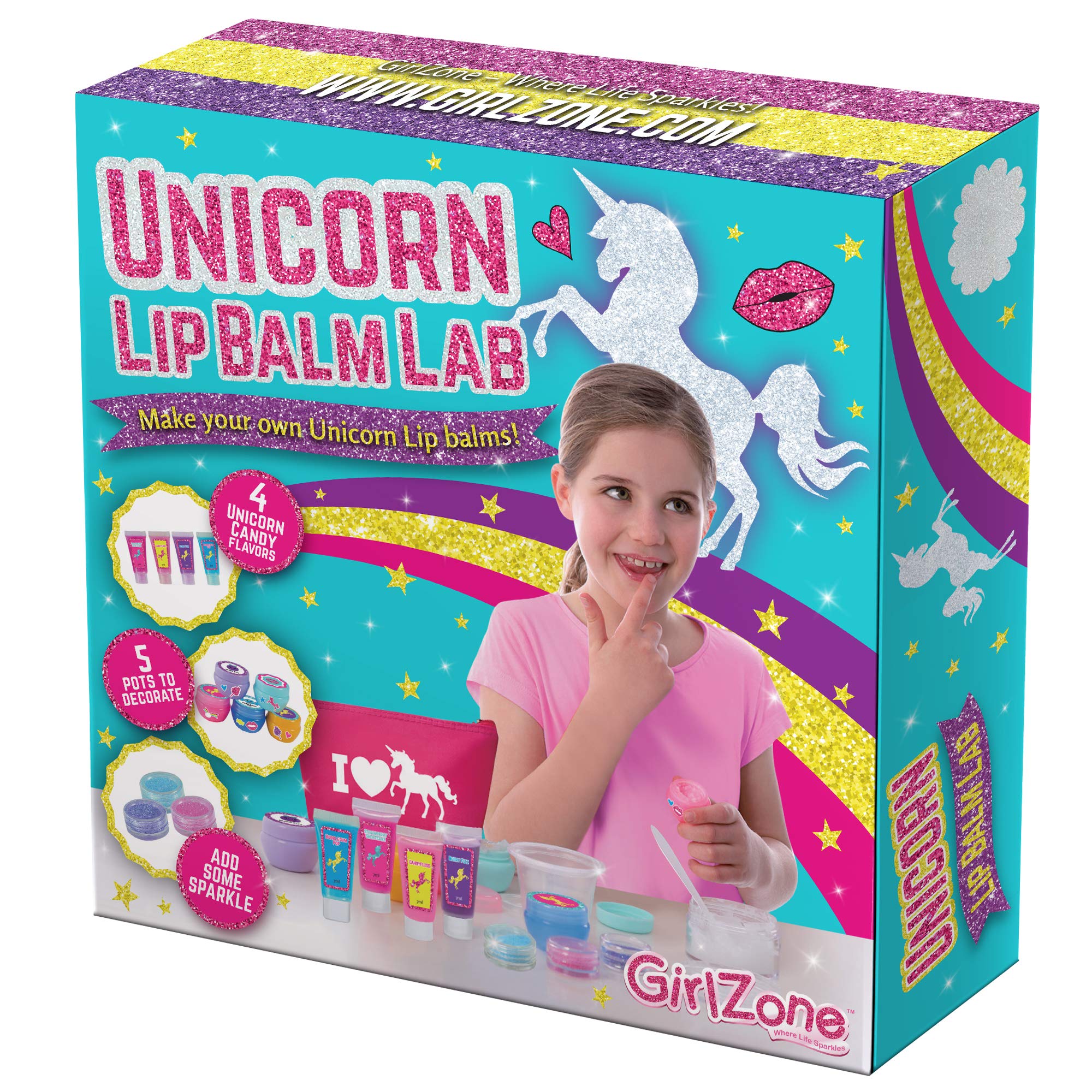 GirlZone Unicorn Lip Gloss Kit Make Your Own Lip Balm Fun Girls Lip