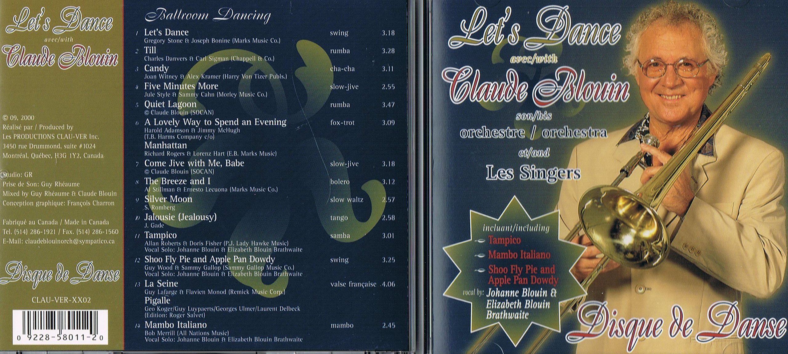 DISQUE DE DANSE, LET'S DANCE WITH CLAUDE BLOUIN [Audio CD] Claude Blouin