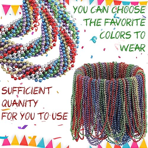 Miniatura 5 de Kigeli 300 piezas de 600 piezas de collar de cuentas de Navidad, collar de cuentas de Navidad rojo y verde, collar de cuentas de Navidad, desfile de