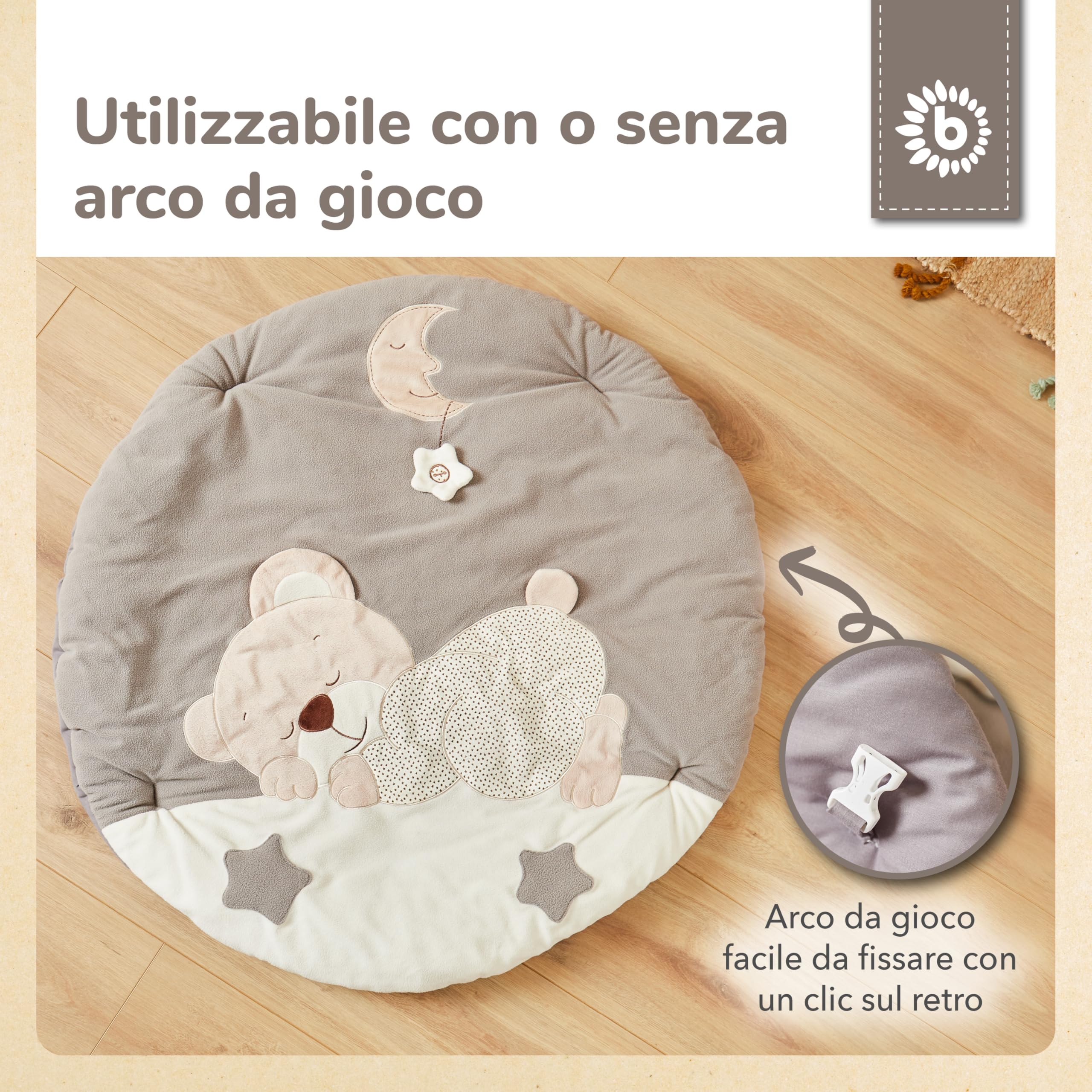 Bieco Coperta per gattonare per neonati | coperta gioco arco per bambini | palestra per bambini arco per bambini tappetino per gattonare coperta gioco per bambini arco per bambini in legno