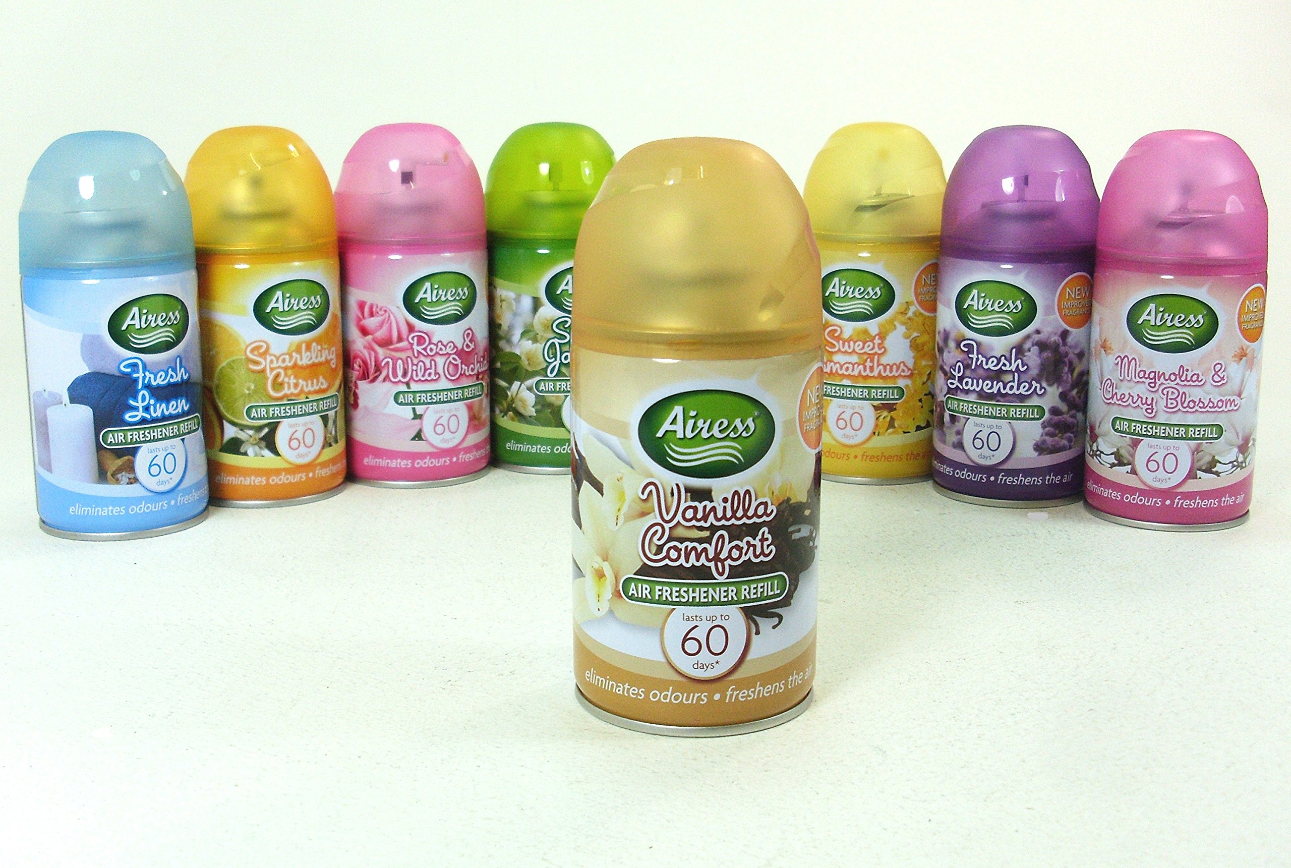 12 x Assorted Luxury Scent Refills, Compatible with Airwick Freshmatic 2 X ROSE WILD ORCHID, 2 X VANILLA, 2 X SWEET OSMANTHUS, 2 X CITRUS, 2 X JASMINE, 2 X LAVENDER