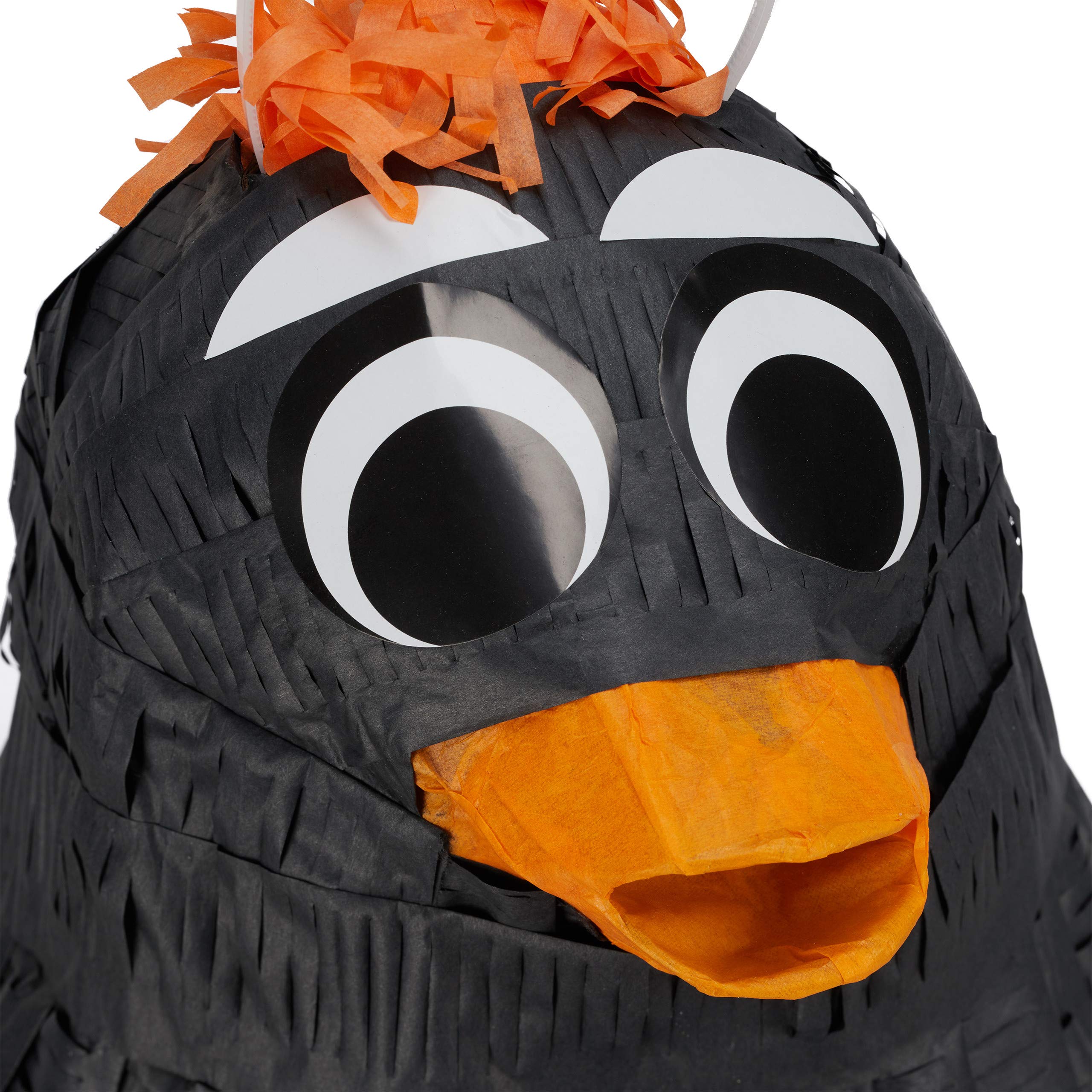 3 Piñatas Pingüino, Alas Móviles, para Colgar, Fiestas Cumpleaños Niños y Niñas, Rellenables, de Papel, Negra