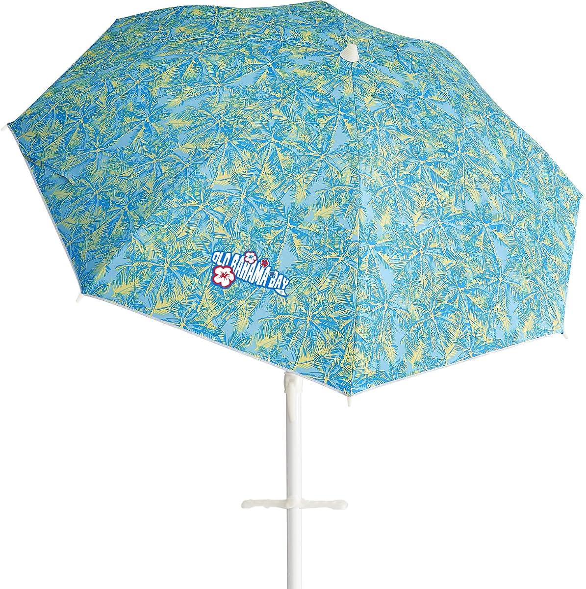 Sombrilla de playa grande de 8 pies con ancla de arena, UPF 50+, inclinable, resistente al viento | Toldo sin PFAS con revestimiento resistente al agua y bolsa de transporte; Parasol portátil con protección UV para playa, patio y piscina