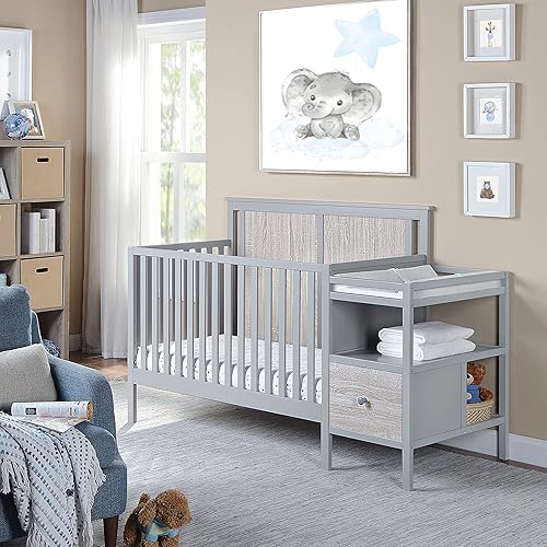 Suite Bebe Connelly - Combo de cuna y cambiador 4 en 1 en grisgris Rockport