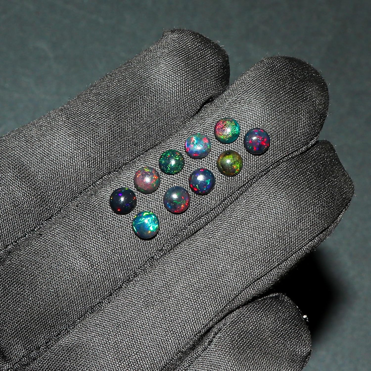 10 Pcs,5x5 MM, YASHEE Natural Black Opal, Round Shape, Ethiopian Opal Gemstone Wholesale Lot,DIY Jewelry Making Supply, Chakra Healing Gemstone, Real Crystal, Birthstone