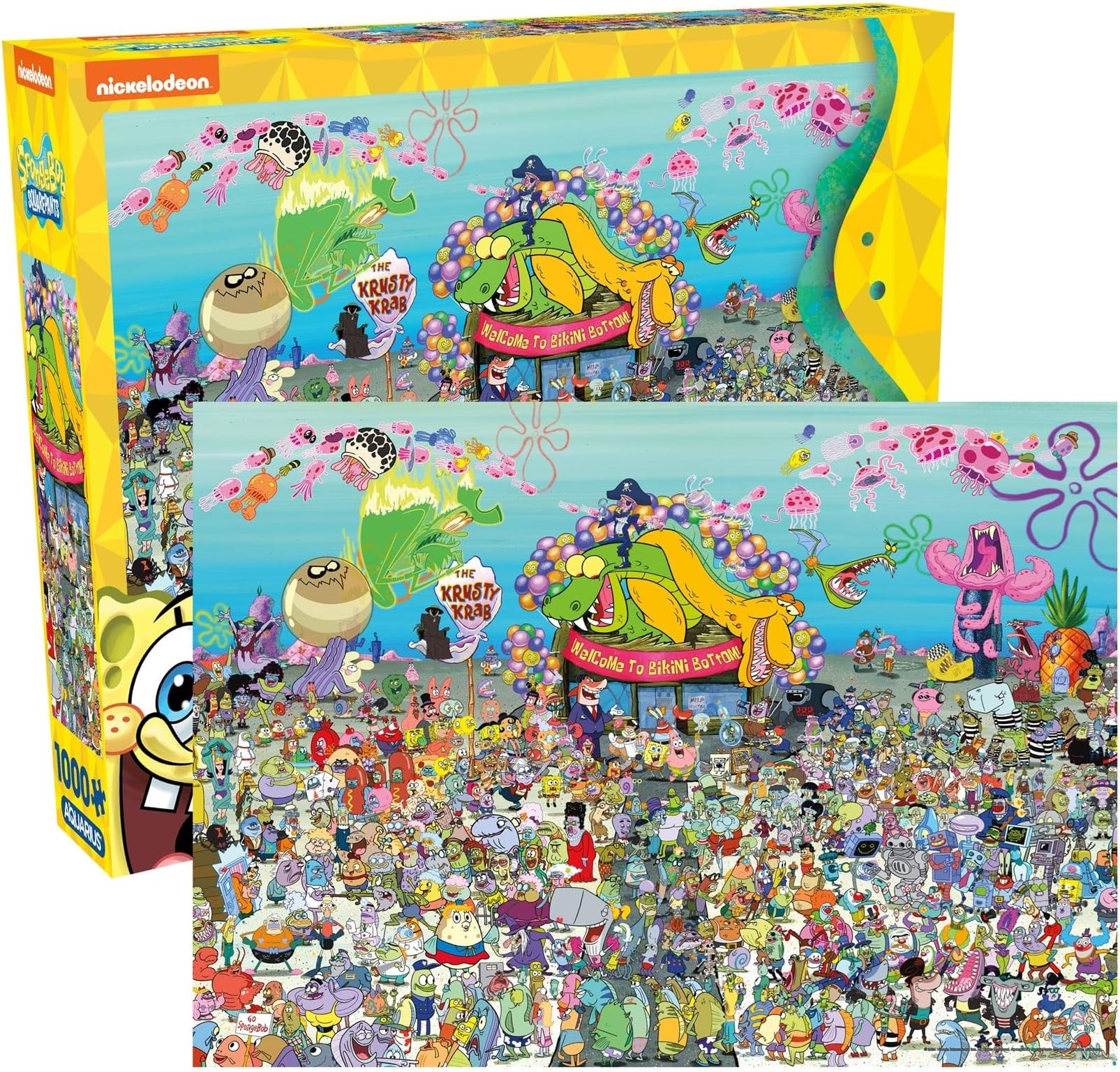 Spongebob Squarepants 25th Anniversary 1000pc Puzzle (1000 Piece Jigsaw Puzzle) - Officially Licensed Spongebob Merchandise & Collectibles -20x28 in - Amazon Exclusive