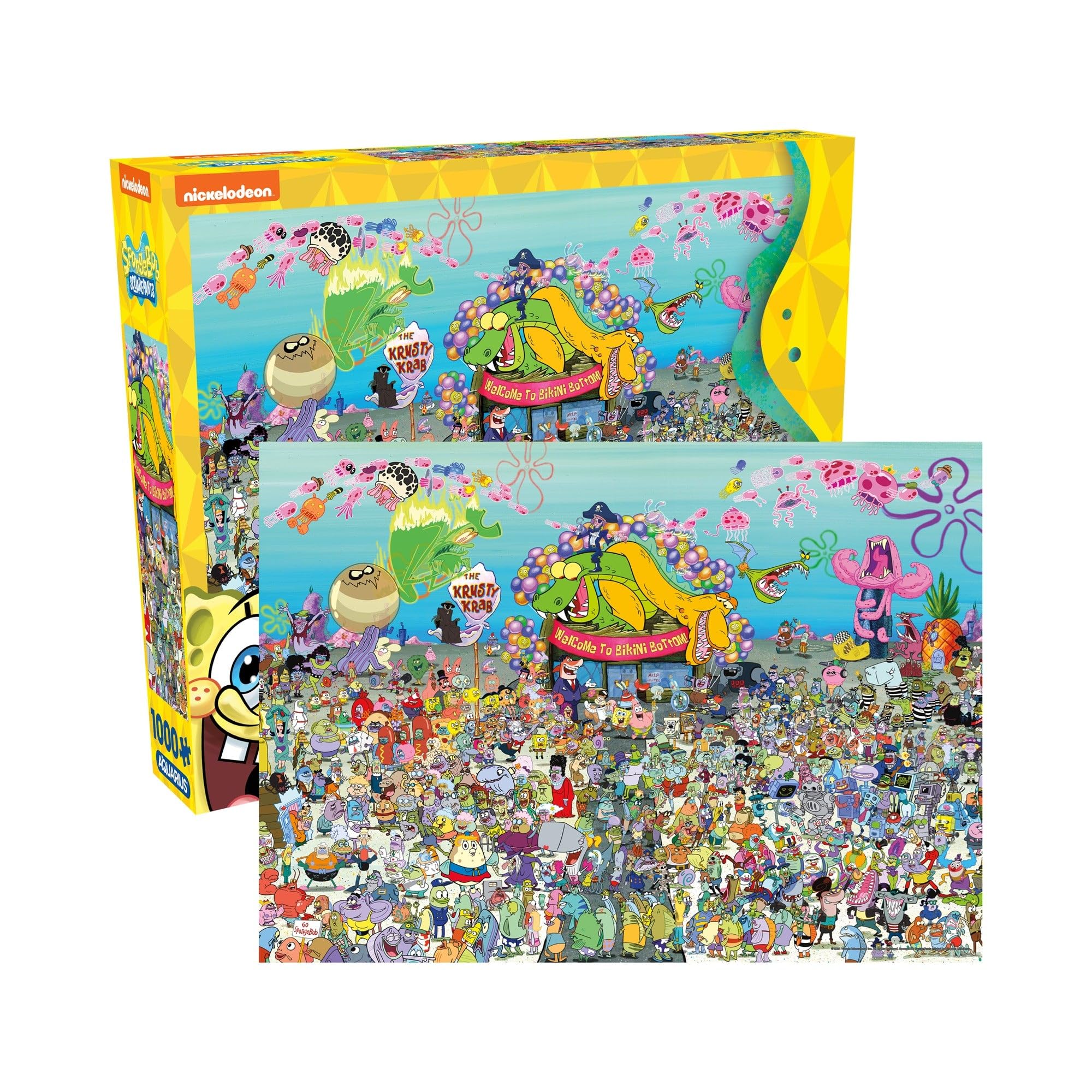 AQUARIUS SpongeBob SquarePants 25th Anniversary 1000pc Puzzle (1000 Piece Jigsaw Puzzle) - Officially Licensed SpongeBob Merchandise & Collectibles -22x28 in - AMAZON EXCLUSIVE