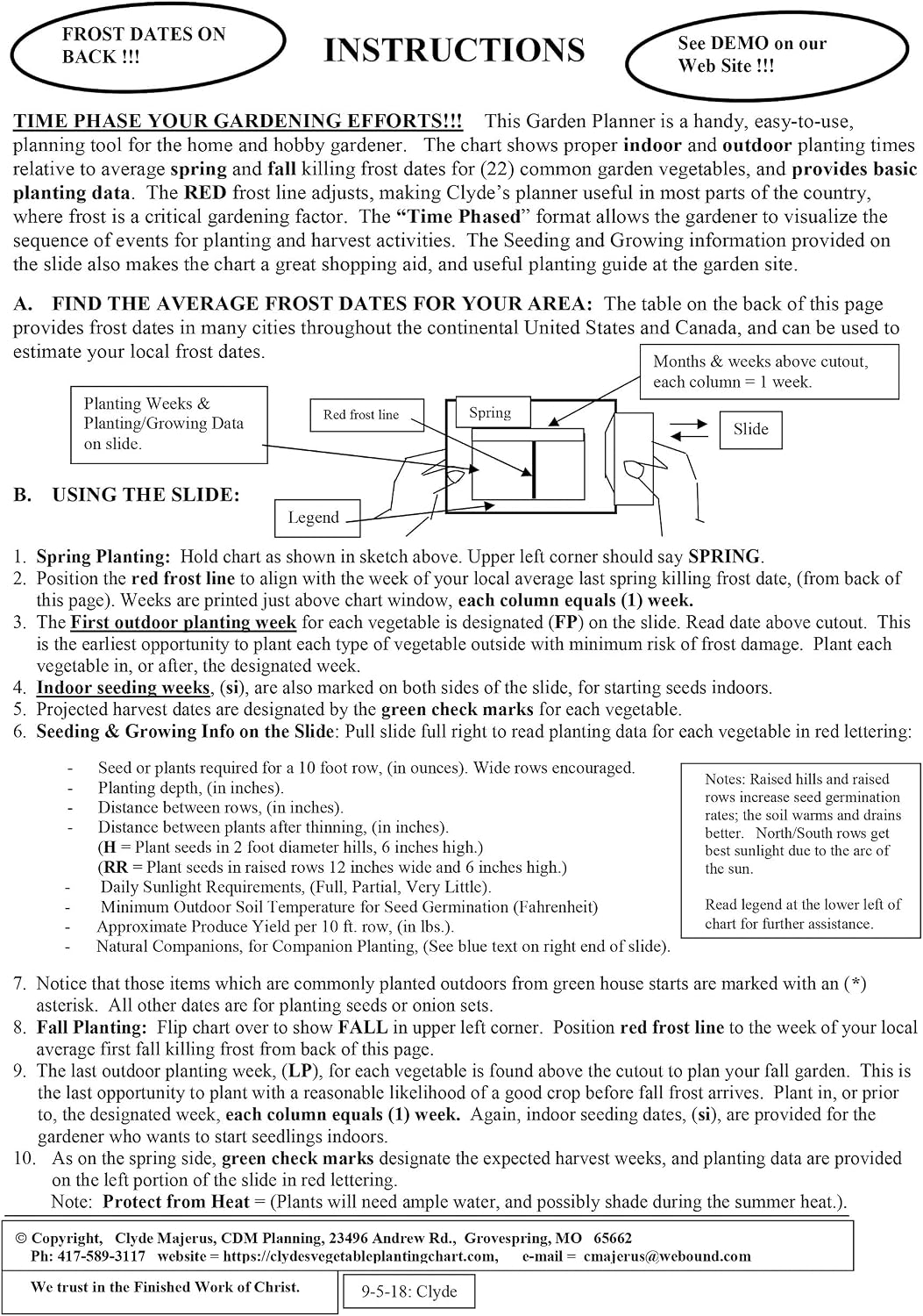 Clyde's Garden Planner - Clyde's Vegetable Planting Slide Chart