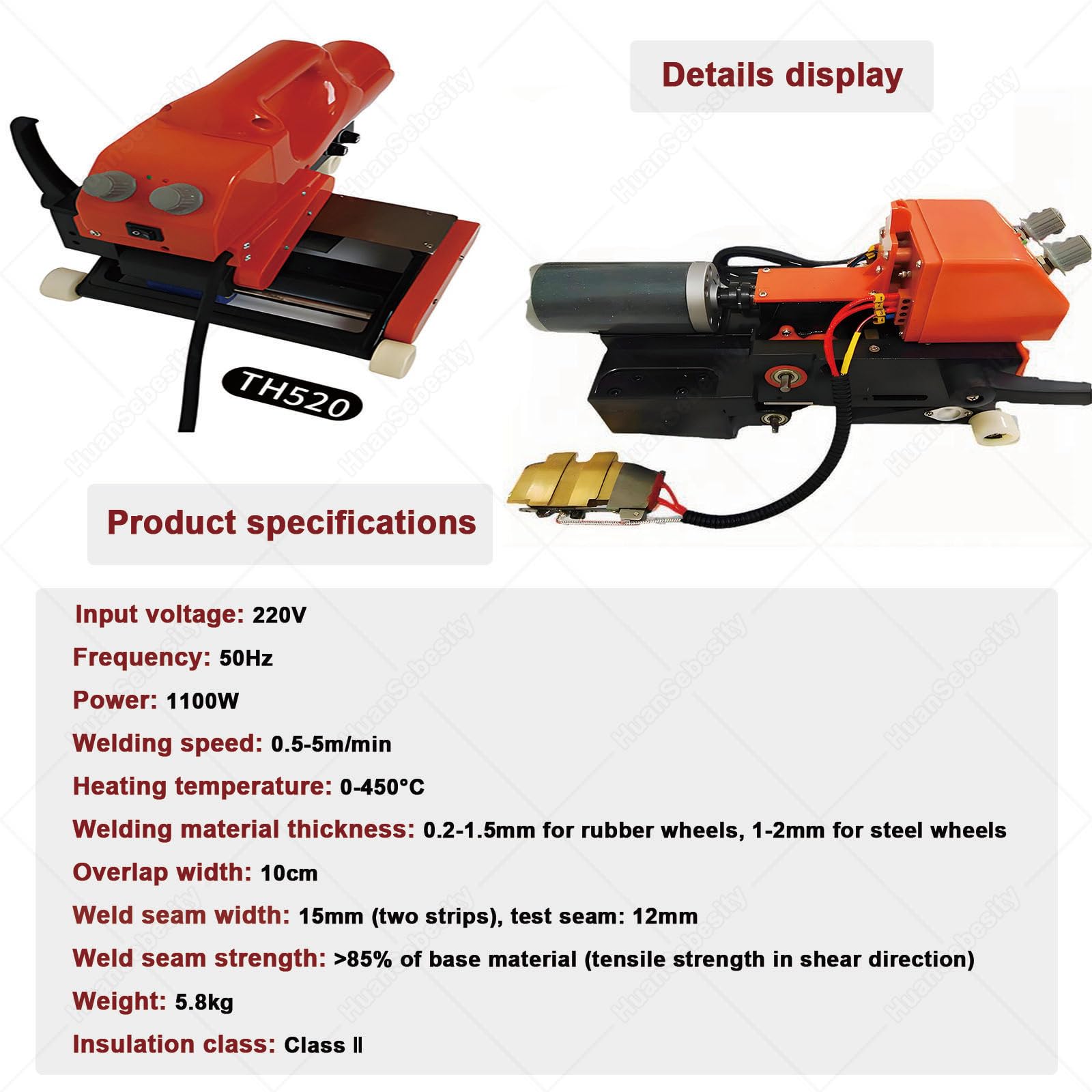 Automatyczna spawarka geomembranowa, spawarka klinowa na gorąco 1100 W do wykładziny z blachy HDPE PVC, hydroizolacja konstrukcji