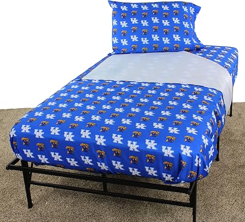 Miniatura 2 de Everything Comfy Kentucky Wildcats - Juego de sábanas de 4 piezas tamaño Queen fondo de color del equipo 1 sábana encimera 1 sábana bajera 2 fundas